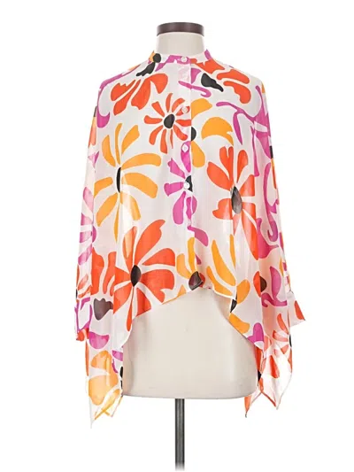 Pre-owned Nicole Miller 3/4 Sleeve Blouse In Orange