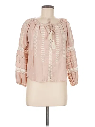 Pre-owned Nicole Miller 3/4 Sleeve Blouse In Pink