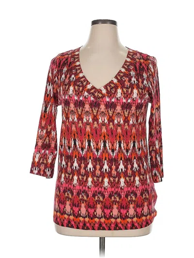 Pre-owned Nicole Miller 3/4 Sleeve Blouse In Red