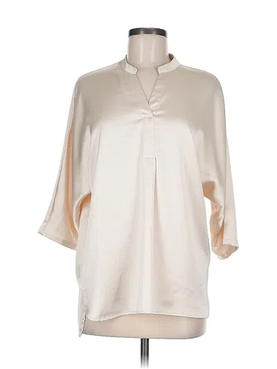 Pre-owned Nicole Miller 3/4 Sleeve Blouse In White