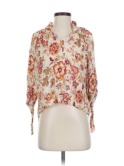 Pre-owned Nicole Miller 3/4 Sleeve Blouse In White