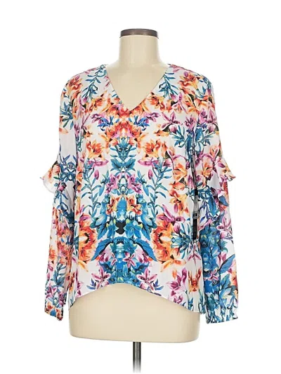 Pre-owned Nicole Miller 3/4 Sleeve T-shirt In White