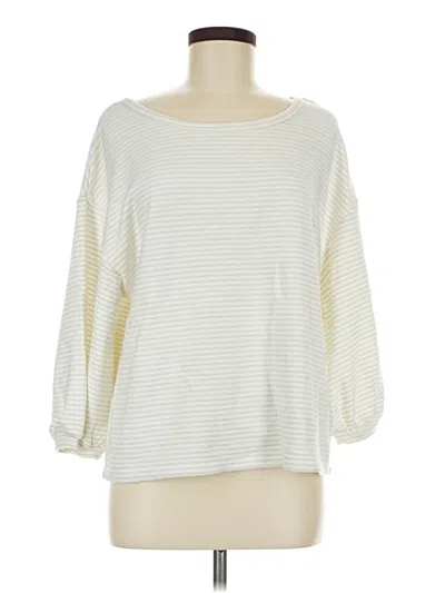 Pre-owned Nicole Miller 3/4 Sleeve T-shirt In Ivory