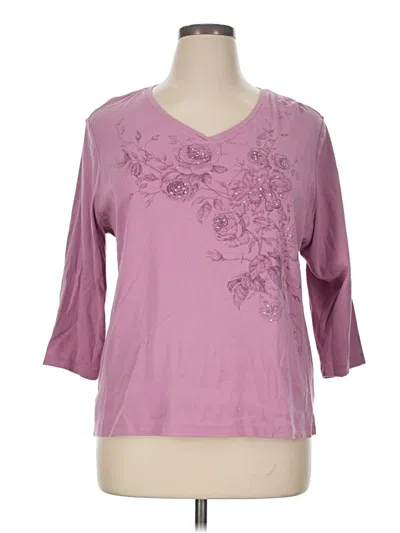 Pre-owned Nicole Miller 3/4 Sleeve T-shirt In Pink