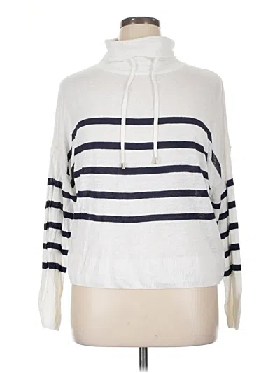 Pre-owned Nicole Miller 3/4 Sleeve Turtleneck In White
