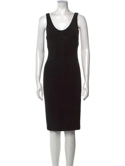Pre-owned Nicole Miller Acetate Knee-length Dress In Black