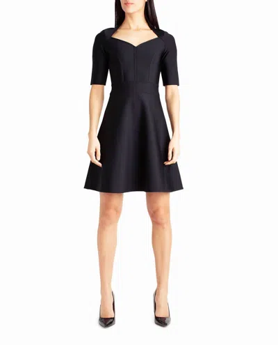 Nicole Miller Alice Short Sleeve A-line Dress In Very Black