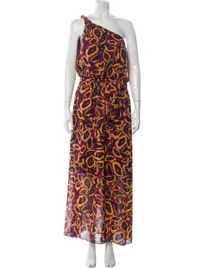 Pre-owned Nicole Miller Animal Print Long Dress In Multi