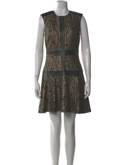 Pre-owned Nicole Miller Animal Print Mini Dress In Black