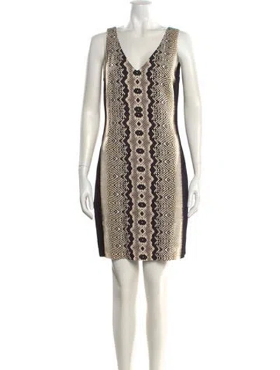 Pre-owned Nicole Miller Animal Print Mini Dress In Neutral