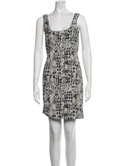 Pre-owned Nicole Miller Animal Print Mini Dress In Neutrals