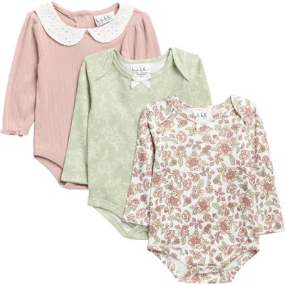 Nicole Miller Babies'  Assorted 3-pack Bodysuits In Multi