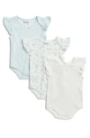 Nicole Miller Babies'  Assorted 3-pack Bodysuits In Plein Air/ivory