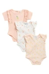 Nicole Miller Babies'  Assorted 3-pack Bodysuits In White