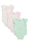 Nicole Miller Babies'  Assorted 3-pack Bodysuits In Pink