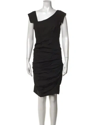 Pre-owned Nicole Miller Asymmetrical Knee-length Dress In Multi