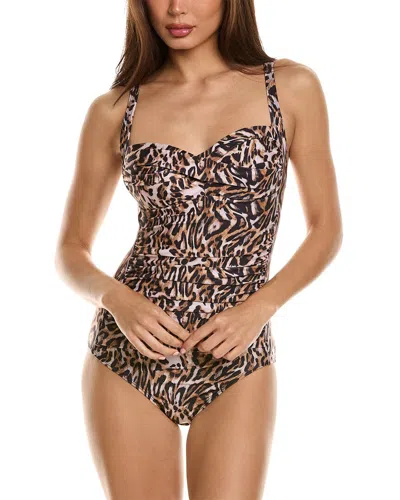 Nicole Miller Bandeau One-piece In Brown