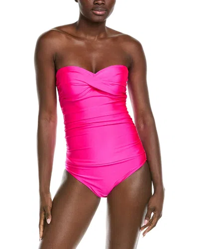 Nicole Miller Bandeau One-piece In Pink