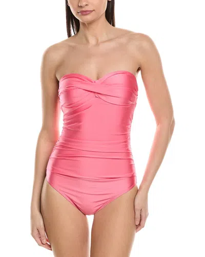 Nicole Miller Bandeau One-piece In Pink