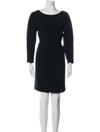 Pre-owned Nicole Miller Bateau Neckline Mini Dress In Black