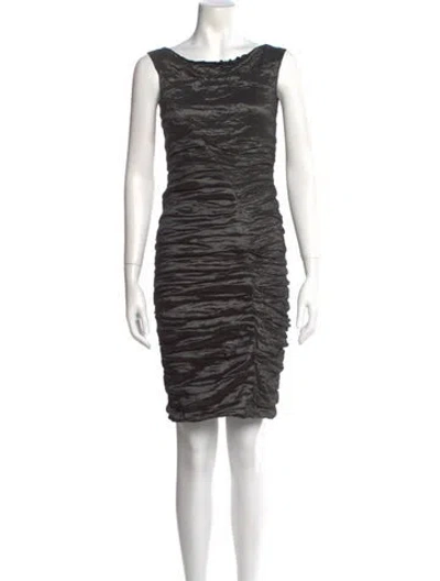 Pre-owned Nicole Miller Bateau Neckline Mini Dress In Black
