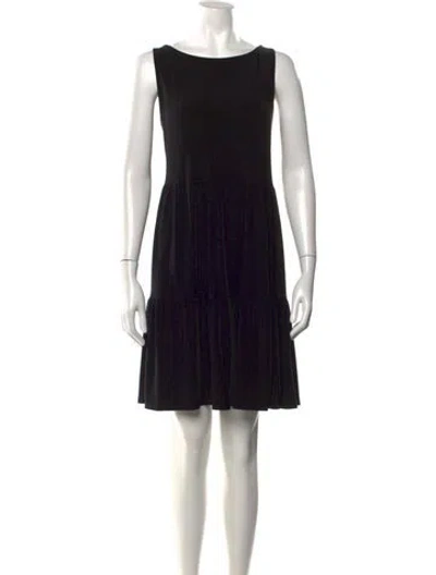 Pre-owned Nicole Miller Bateau Neckline Mini Dress In Black