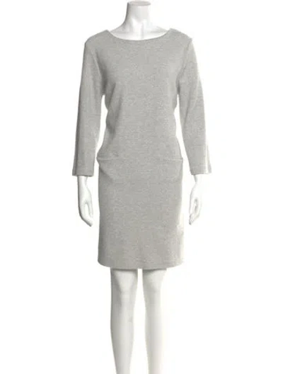 Pre-owned Nicole Miller Bateau Neckline Mini Dress In Gray