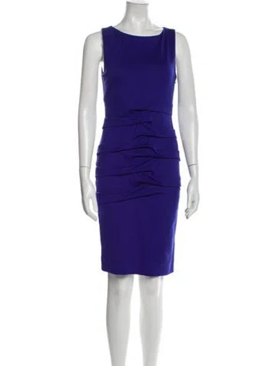 Pre-owned Nicole Miller Bateau Neckline Mini Dress In Purple