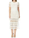 Nicole Miller Beaded Midi Dress In White In Beige