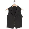 Nicole Miller Birdie Pinstripe Vest In Black