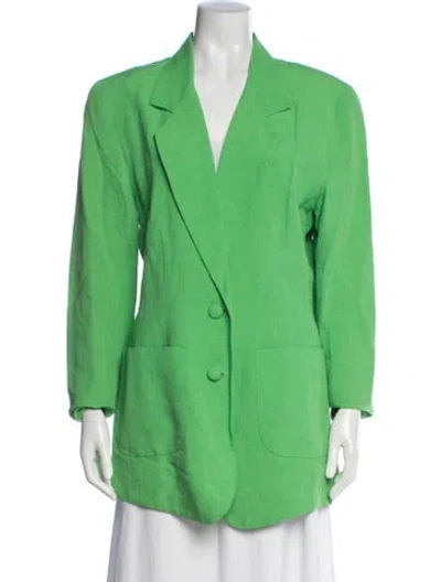 Pre-owned Nicole Miller Blazer In Green