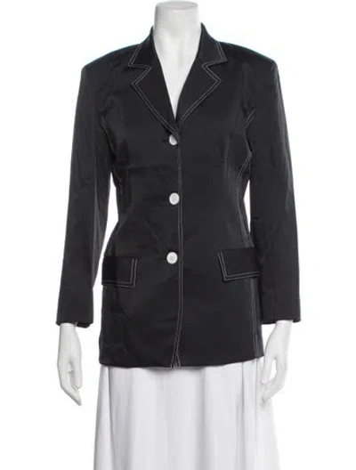 Pre-owned Nicole Miller Blazer In Grey