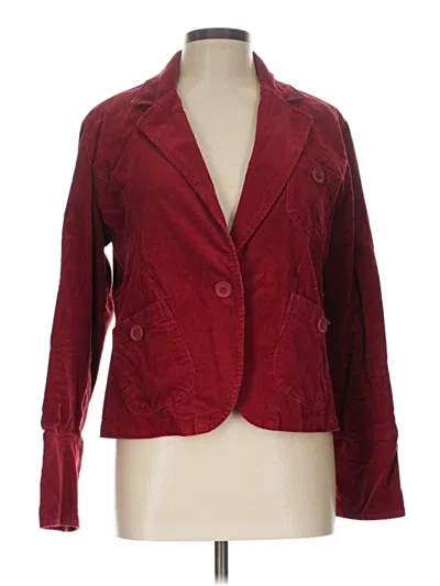 Pre-owned Nicole Miller Blazer Jacket In Burgundy