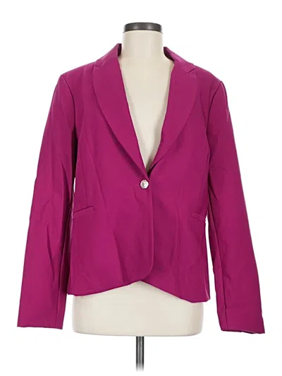 Pre-owned Nicole Miller Blazer Jacket In Purple