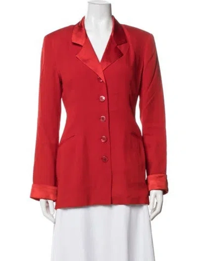 Pre-owned Nicole Miller Blazer In Red