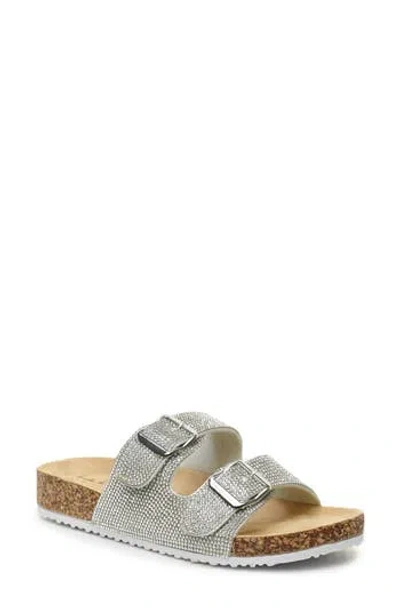 Nicole Miller Bling Slide Sandal In Silver