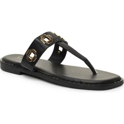 Nicole Miller Bling Thong Sandal In Black