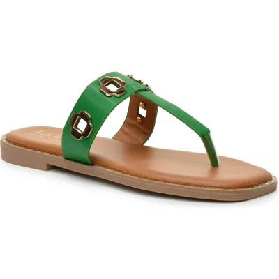 Nicole Miller Bling Thong Sandal In Green