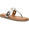 Nicole Miller Bling Thong Sandal In Silver