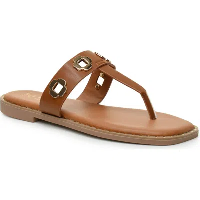 Nicole Miller Bling Thong Sandal In Tan
