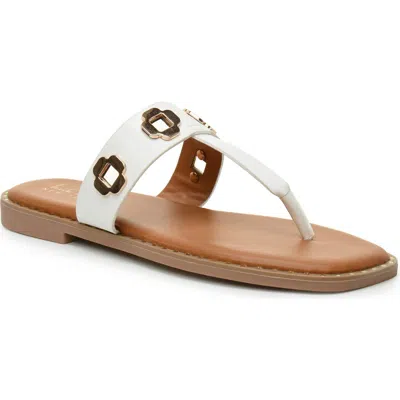 Nicole Miller Bling Thong Sandal In White