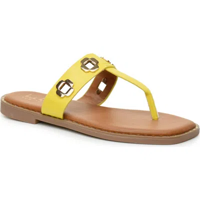 Nicole Miller Bling Thong Sandal In Yellow