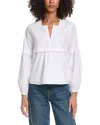 Nicole Miller Solid Blouse In White