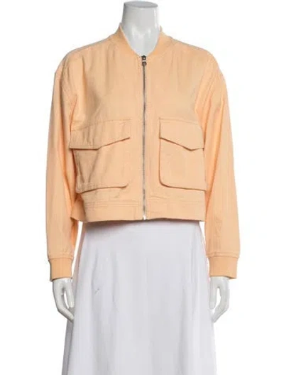 Pre-owned Nicole Miller Bomber Jacket In Orange