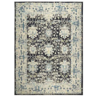 Nicole Miller Border Power Loom Black/beige Rug
