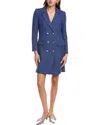 Nicole Miller Boucle Blazer Mini Dress In Blue