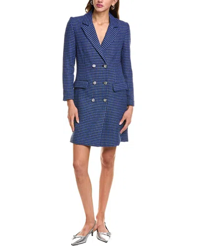 Nicole Miller Boucle Blazer Mini Dress In Blue
