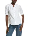 Nicole Miller Button Down Blouse In White