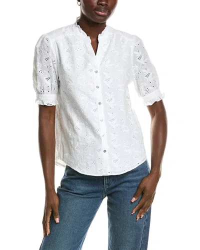 Nicole Miller Button Down Blouse In White