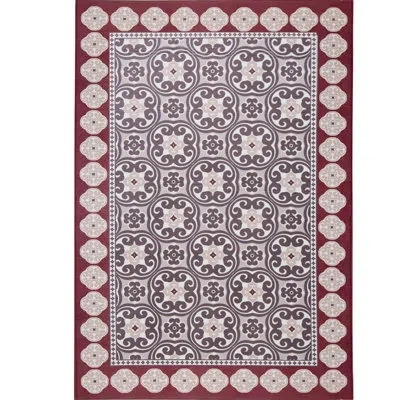 Nicole Miller Calm Step Red/gray Area Rug